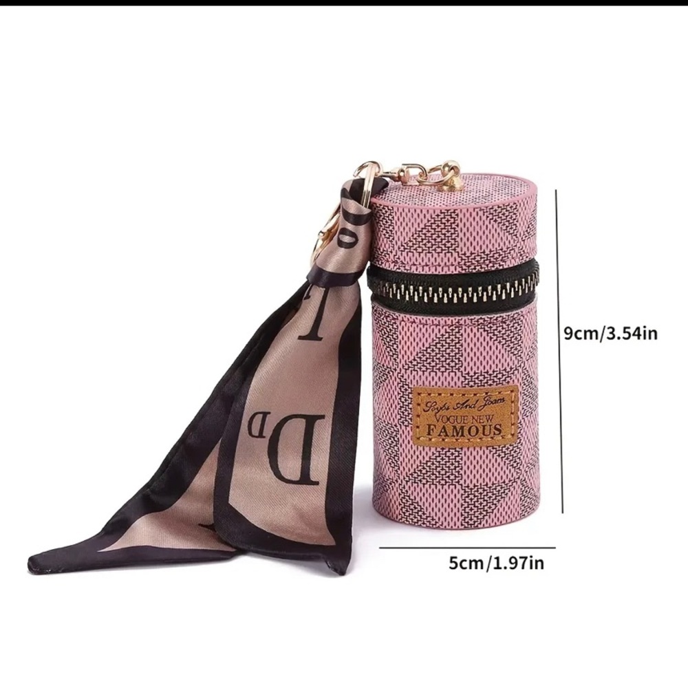 White Fashion Cilinder Bag Keychain - Picture 3 of 4